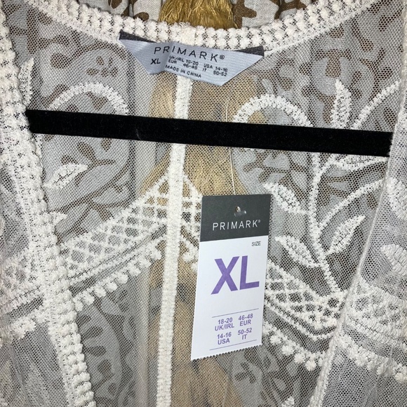 NEW! Primark Women's XL Lace Swim Cover Up Long Sheer Duster - Picture 5 of 5